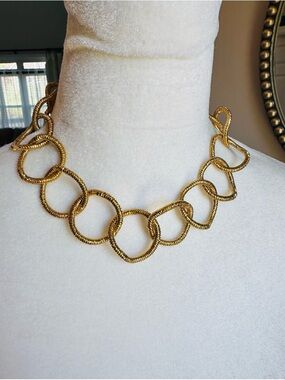 Chunky Gold Link Statement Necklace - Women Statement Jewelry